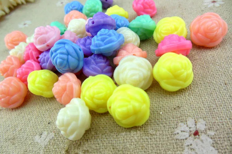 2017 Mixed Spring Color Ice Cream Beads Rose Flower Acrylic Gumball DIY Handmde Jewelry Necklace Bracelet Accessories M-10 | Украшения и