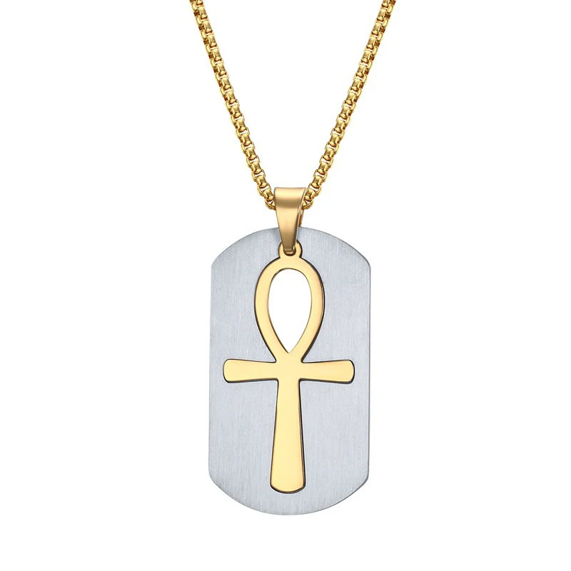 Древний египетский символ жизни нержавеющая сталь Ankh Крест Подвески ожерелье