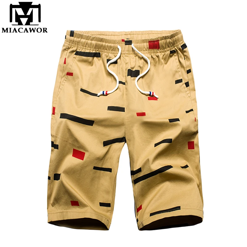 MIACAWOR 2019 New Summer Casual Shorts Men Cotton Surfboard Fashion Bermuda Masculina Mens Clothing K801 | Мужская одежда