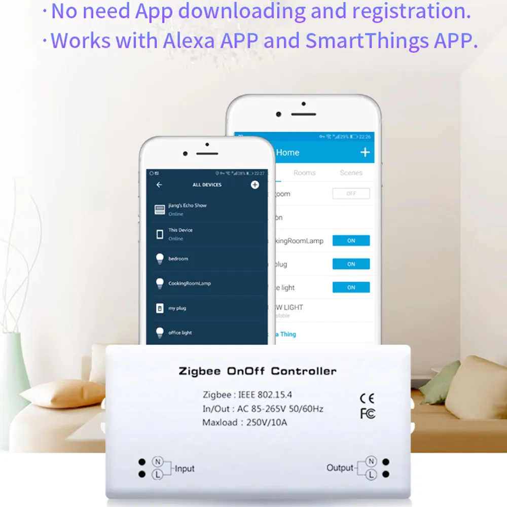 Умный дом Zigbee беспроводной модуль переключателя для Echo/Smart Things Hub модуль для alexa APP и samsung Smart Things APP
