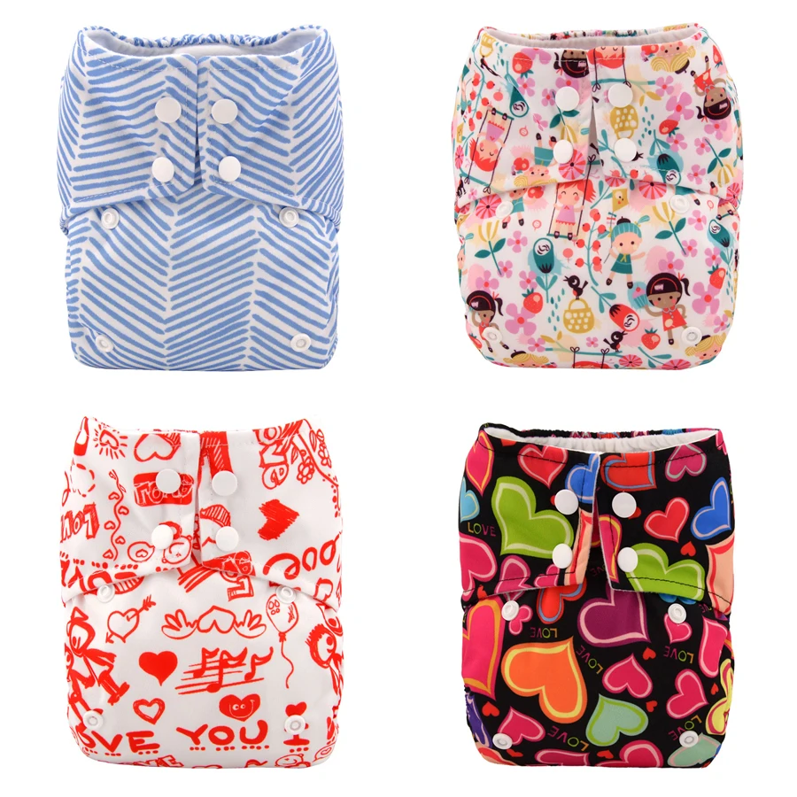 Супер подгузники один размер регулируемый Детские Подгузники моющиеся Aio для NB