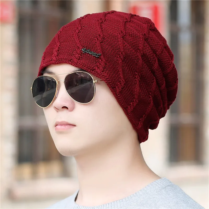 Xthree Winter Men's Skullies Beanies Knitted Hat Caps Lining Keep warm Male Gorras Bonnet Hats For Men Women | Аксессуары для