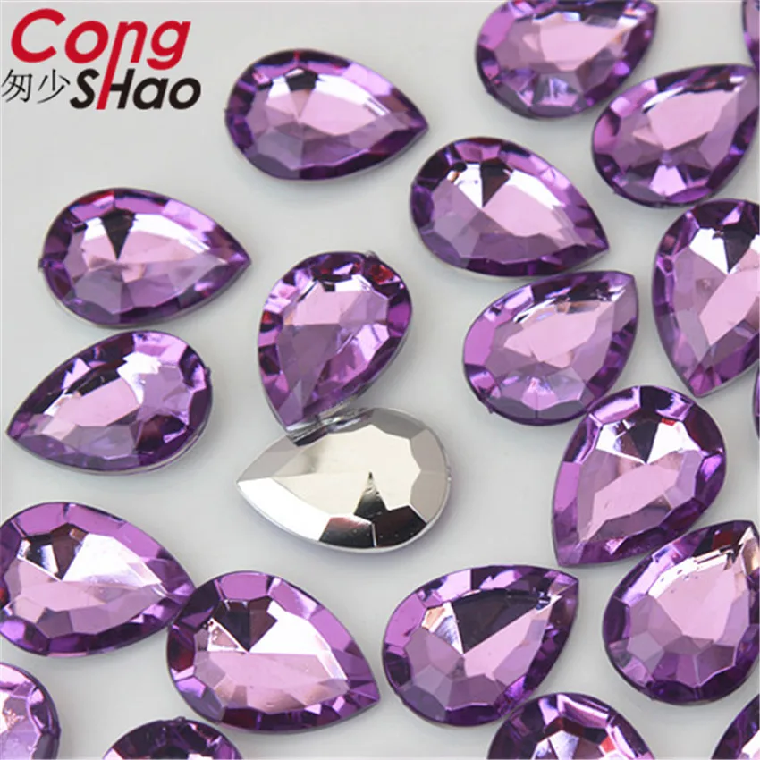 Cong Shao 100 шт. 13*18 мм красочные акриловые стразы отделка с острым дном камни и