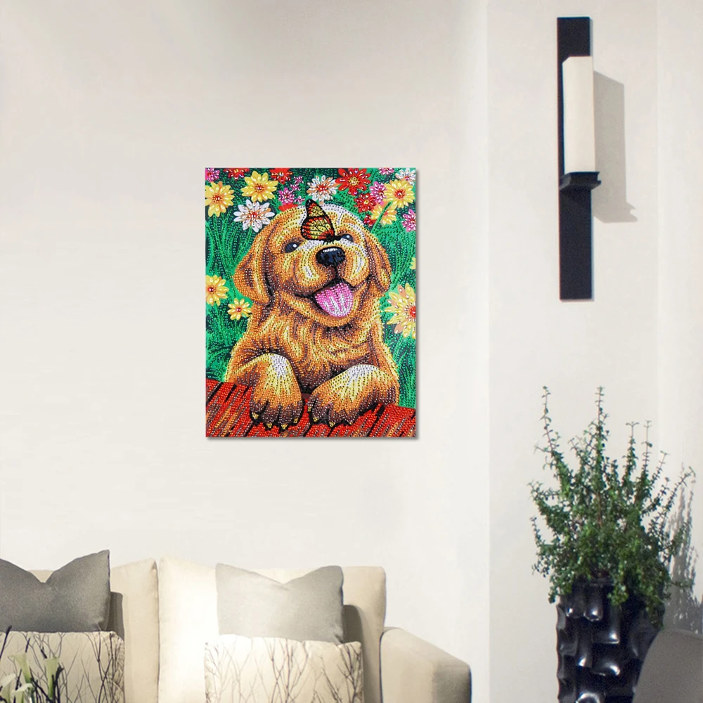 2019 Special Shaped Diamond Painting Lovely Dog Pattern DIY 5D Partial Drill Cross Stitch Embroidery Arts Craft Diamante | Дом и сад