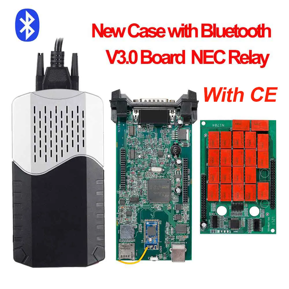 New shape with BT CDP TCS multidiag pro V3.0 реле NEC GEZ,00/ R3 с ключом для автомобиля/считыватель кодов компьютера грузовых автомобилей obd2 диагностический инструмент PK MVD - Цвет: New shape with BT