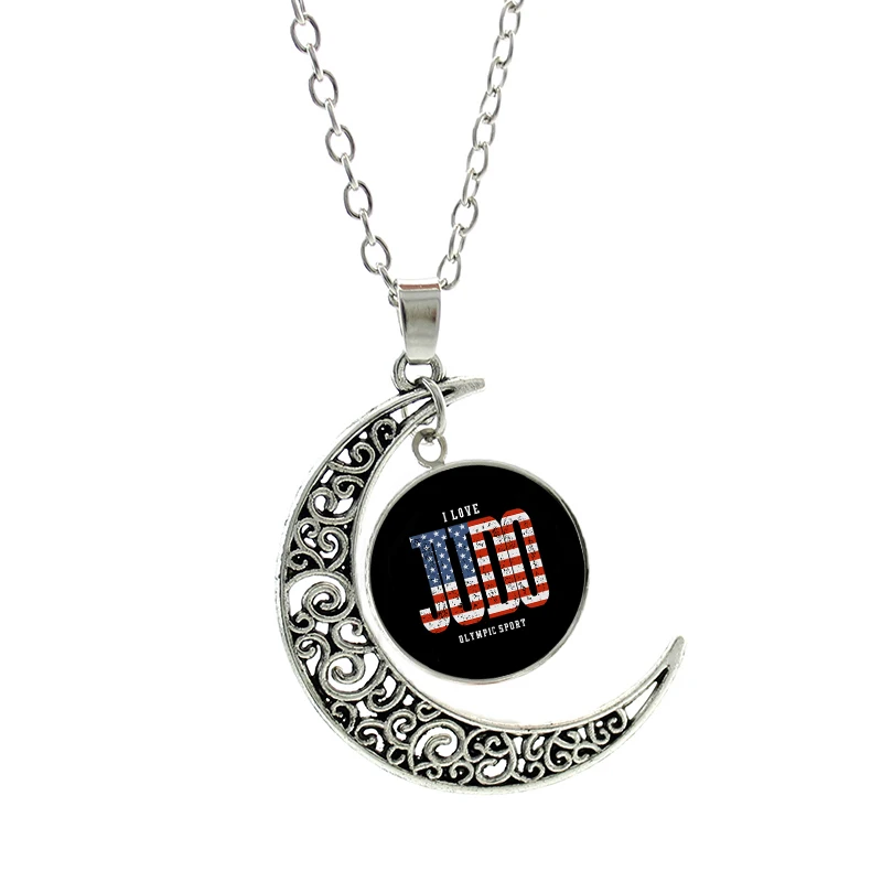 Новый Винтажный я люблю дзюдо черный пояс художественные Подвески луна кулон
