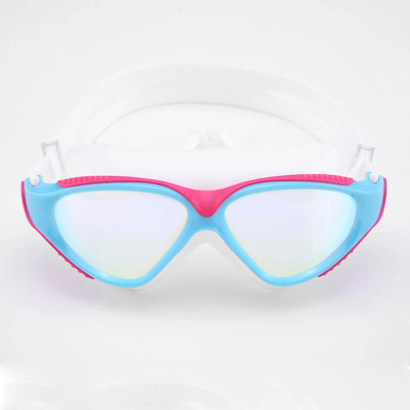 Pink White Профессиональные плавательные очки для взрослых, водонепроницаемые, с защитой от ультрафиолета, противотуманные, регулируемые очки для дайвинга, очки для плавания - Цвет: Pink White