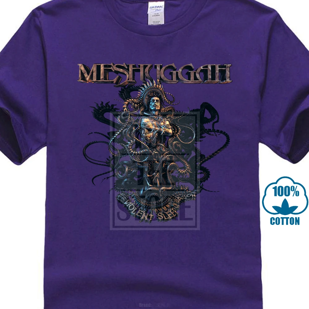 Фиолетовый Meshuggah Violent Sleep футболка s m l Xl Xxl Официальная футболка металлическая футболка Новинка - Цвет: Фиолетовый