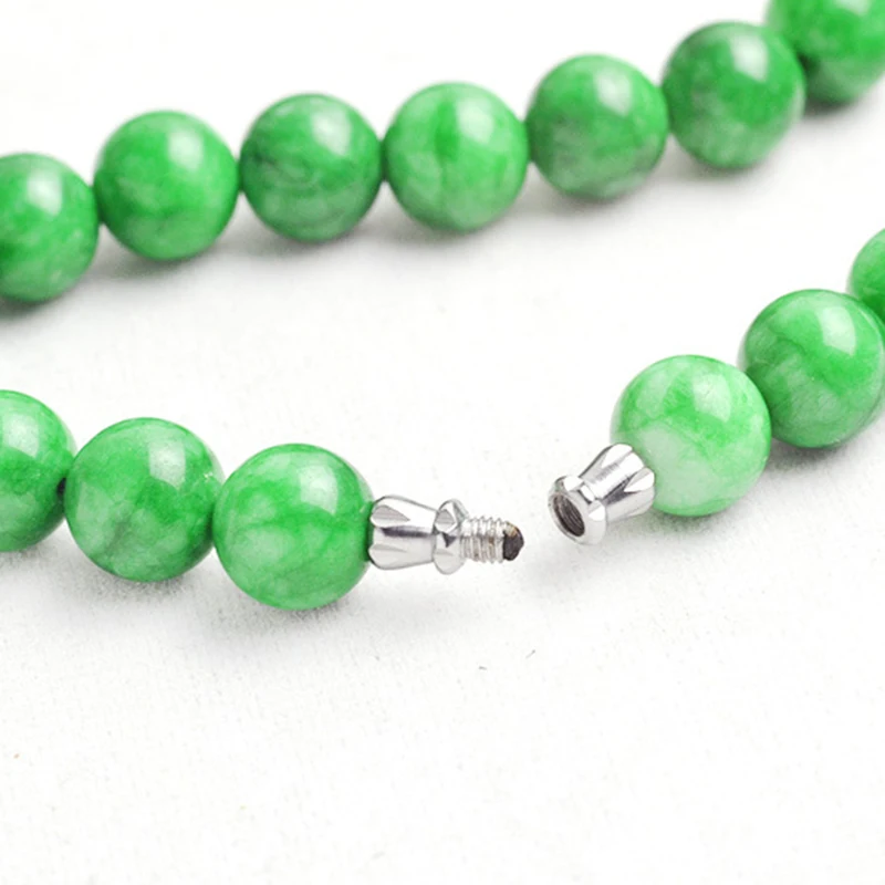 Оптовая продажа ожерелье из зеленого натурального холодного камня круглые