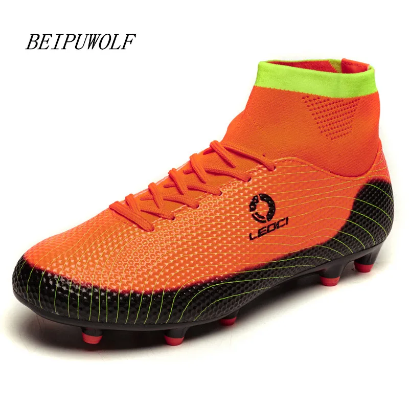 2016 высокие ботинки для футбола мужские и детские бутсы мальчиков новые