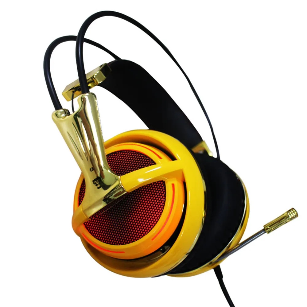 Gold XIBTER, профессиональная игровая гарнитура, геймер, друг, 7,1 звук, светодиодный, неоновый, светящийся, USB, проводные наушники для ПК, игры, кровавый, CSGO, xbox, GTA - Цвет: Gold