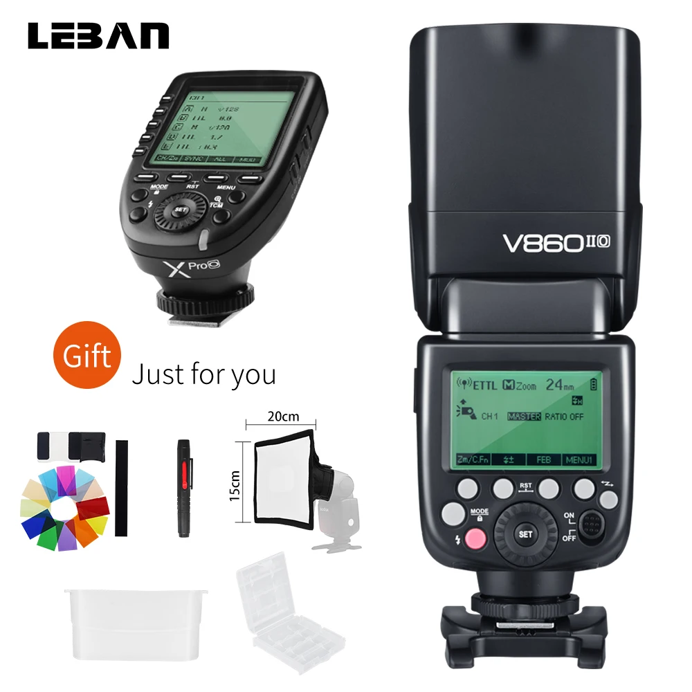 В наличии! Godox V860II O 2 4G Вспышка Speedlite + Xpro триггеры с литиевой батареей GN60 TTL HSS для