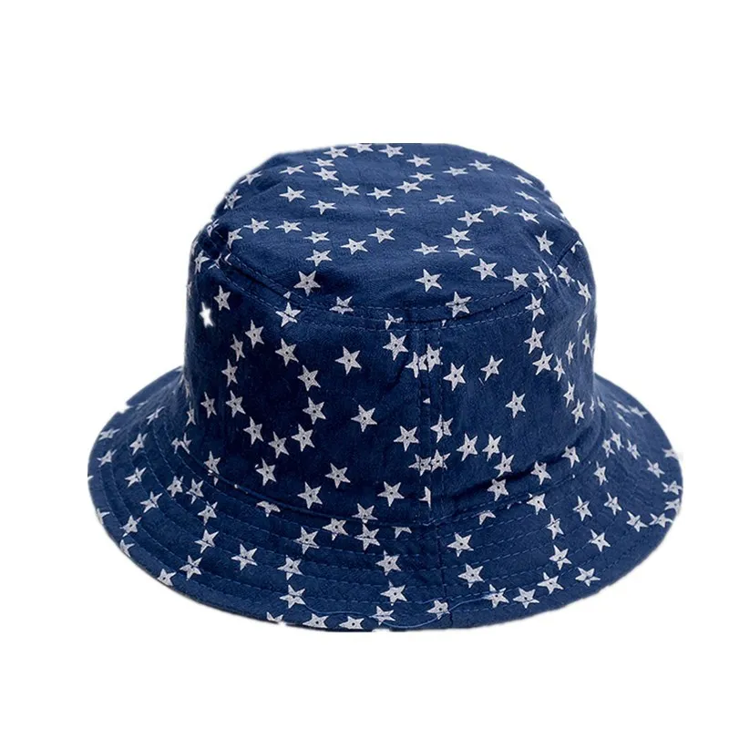 Navy baby hat Новинка года, хлопковая детская шапка со звездами, Панама, детская весенне-осенняя Кепка для мальчиков и девочек, шапки для малышей, 1 шт - Цвет: Navy baby hat