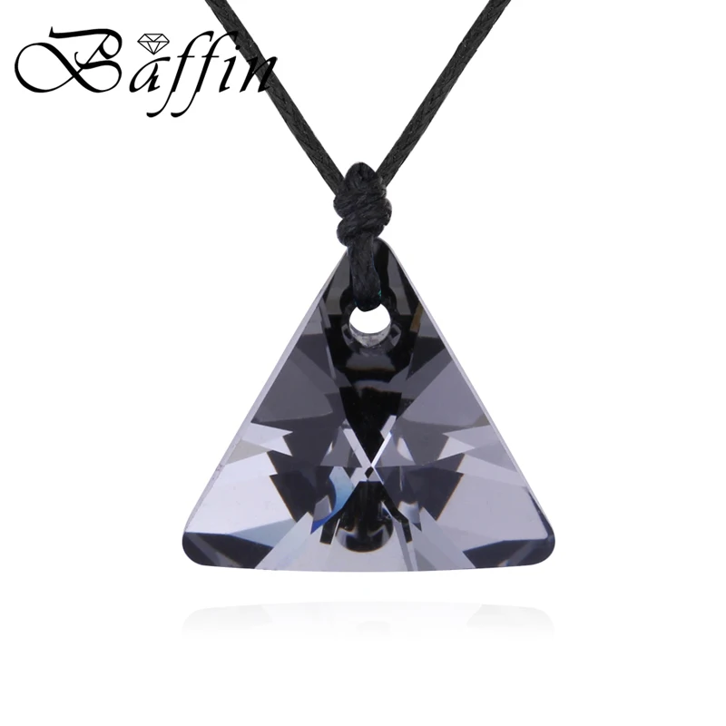 Подвеска женская треугольная с кристаллами Сваровски без застежки|jewelry necklace