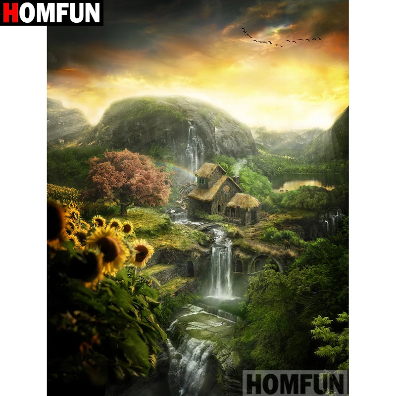 

Алмазная живопись HOMFUN A16149, картина «живописная кабина» с полными квадратными/круглыми стразами, вышивка крестиком, домашний декор, подарок