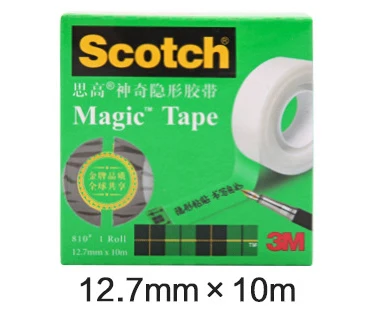 TUNACOCO 3M SCOTCH Magic Stealth Tape Matting Tape Writing Tape Adhesive Tape for School Office Jd1710053 - Color: 12.7mmX10m