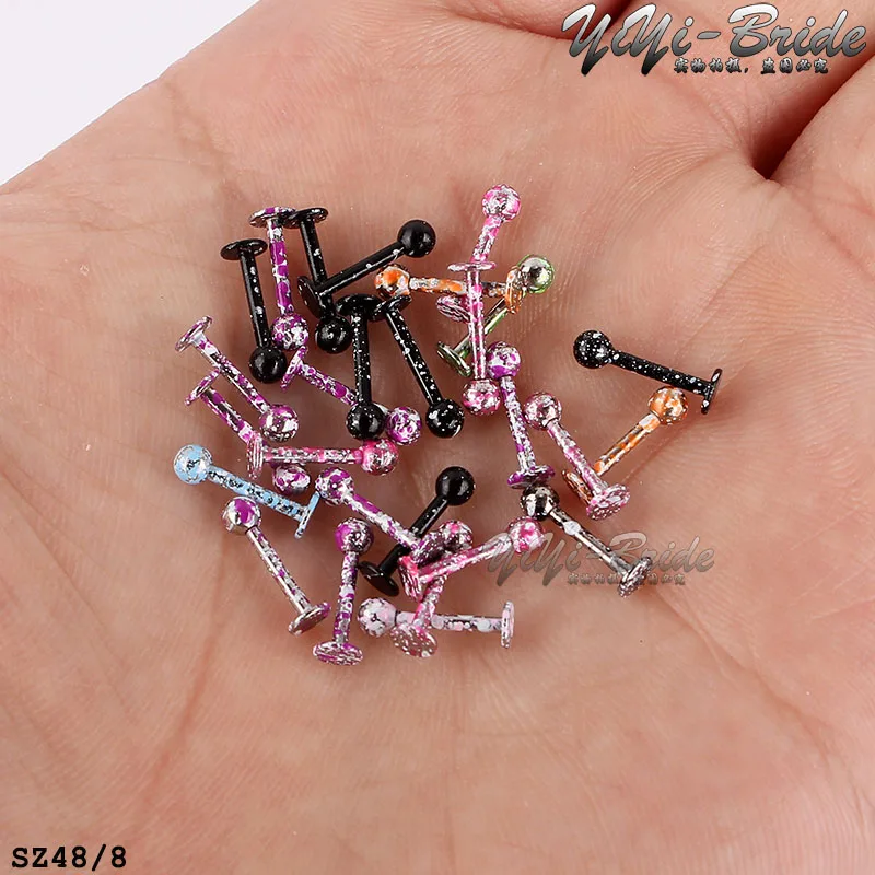 10 шт./партия разноцветные шарики из нержавеющей стали круглые подковы кольцо со