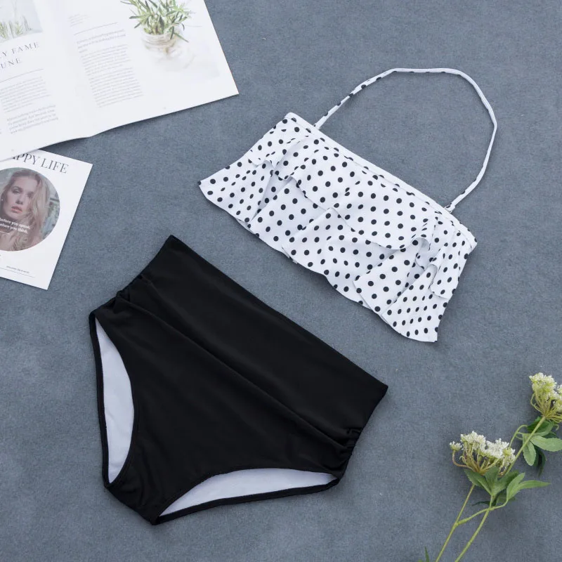 black Купальник в клетку яркий купальник накладки на грудь пуш ап купальник bikinis mujer купальник слитный большой размер купальник большой размер женский купальник с высокой талией бикини пуш ап купальник с арбузами - Color: black