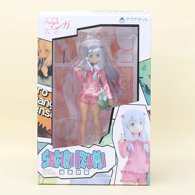 pink stand with box Eromanga Sensei Sagiri Izumi, фигурка, 1/8 масштаб, окрашенная Милая ПВХ фигурка, коллекционная игрушка, 14 см-20 см - Цвет: pink stand with box