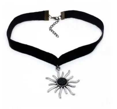 

Женский кружевной воротник, короткий, винтажный, в стиле панк, ожерелье «солнце»