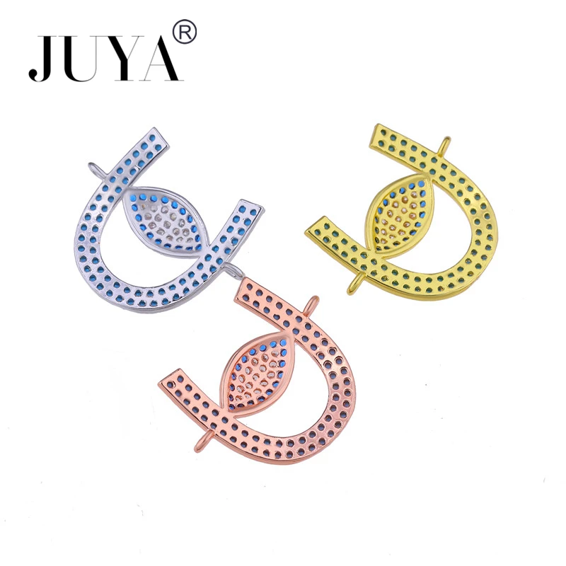 2018 NEW Design Blue Zircon Rhinestone Evil Eye Connector Charm Pendant For DIY Jewelry Making Fittings Accessories Parts | Украшения и