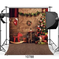 photography backdrops christmas tree star wooden house vinyl cloth photo background for studio portrait photocall for photophone