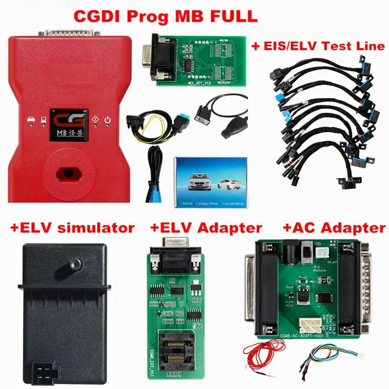 CGDI AND 2ELV AC TE CGDI Prog MB для Benz Поддержка всех ключей, самый быстрый ключ с ELV адаптером и симулятором и адаптером переменного тока и EIS ELV CGDI для Benz - Цвет: CGDI AND 2ELV AC TE