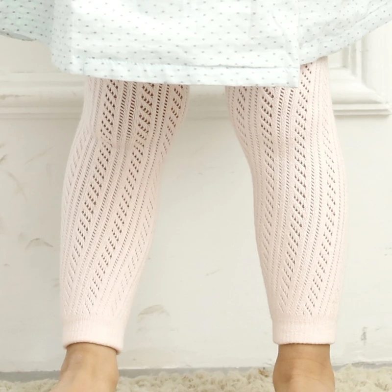 MYUDI однотонные белые розовые хлопковые леггинсы для маленьких девочек летние