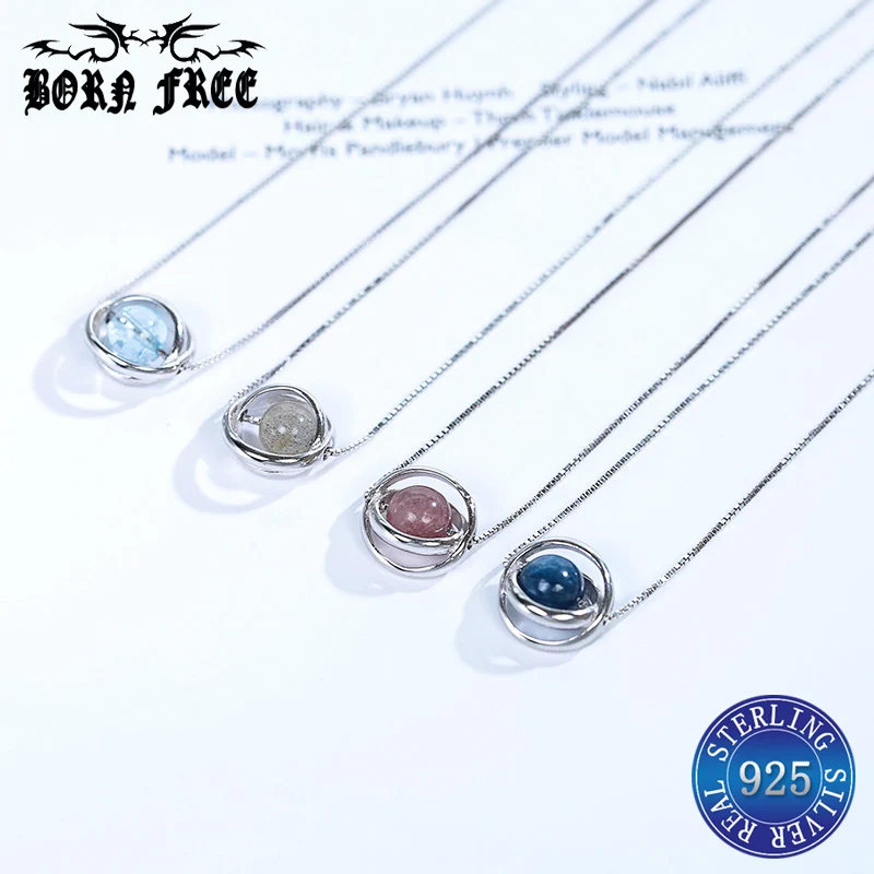 Серебряное колье 925 внешнее искусственное хрустальное ожерелье с подвеской