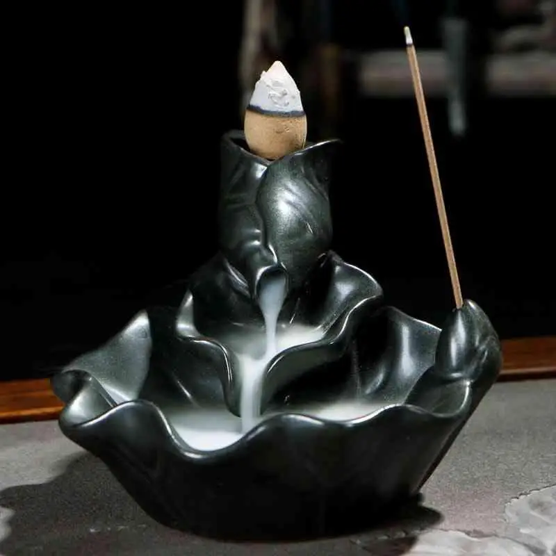 

Ceramic Incense Burner Smoke Waterfall Backflow Incense Holder Censer Mountain River Handicraft Incense Holder Home Decor