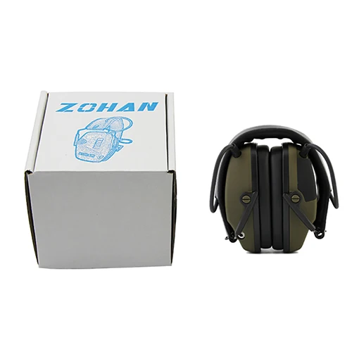 green box ZOHAN электронная съемка защита ушей NRR22dB Усиление звука шумоподавление ушные муфты Профессиональный охотничий защитник ушей - Цвет: green box