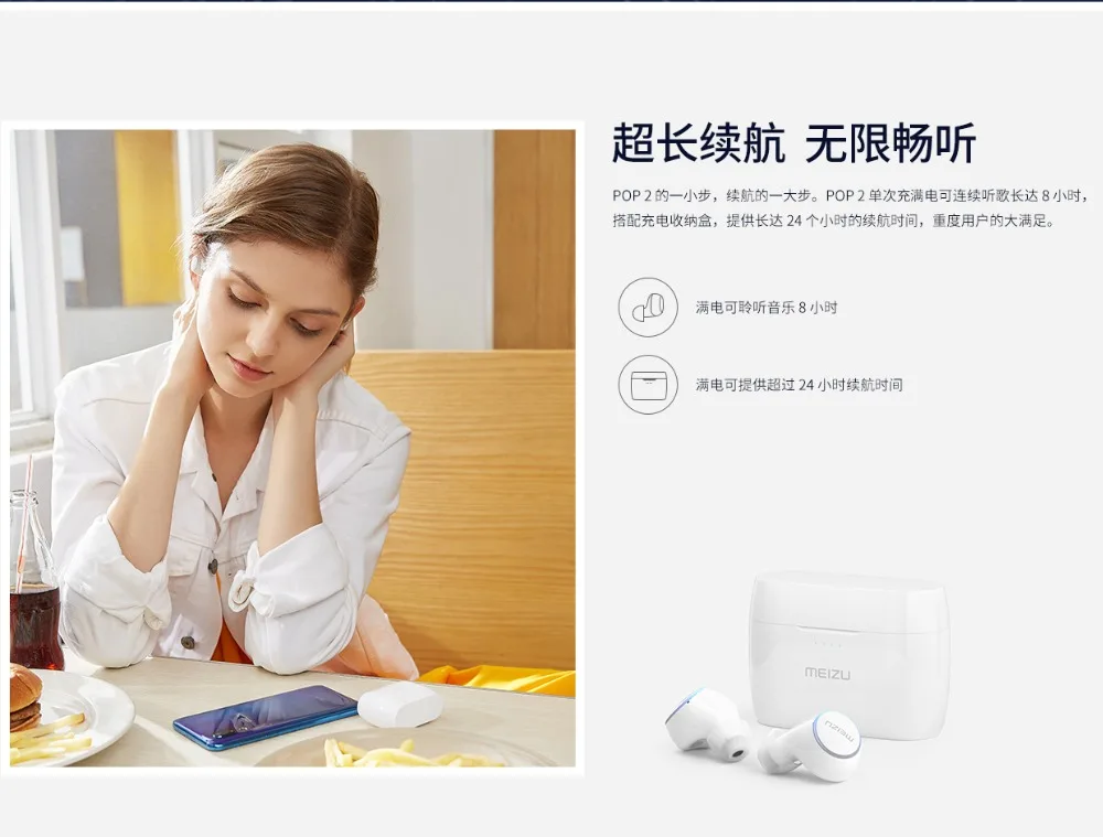 Meizu POP2, двойные беспроводные наушники, графеновые мембранные наушники, спортивные наушники-вкладыши, гарнитура для Bluetooth 5,0