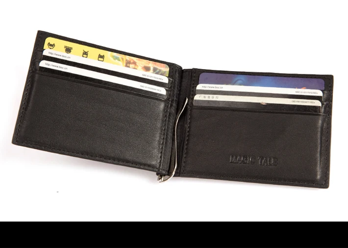 Кожаный кошелек унисекс с отделением для денег тонкий передний карман ID и