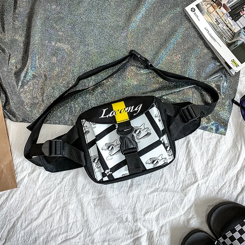 Поясная сумка из ткани оксфорд унисекс на молнии нагрудная уличная спортивная