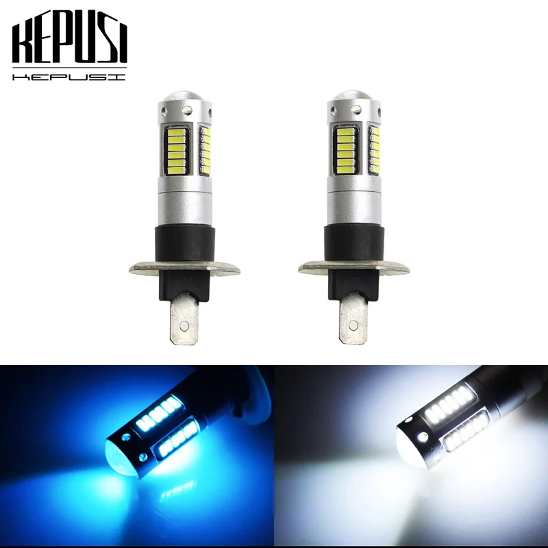 

2X H1 LED Auto Fog Lamp High Power LED Car Bulbs 4014 DRL Daytime Running External Lights Day Driving Vehicle White Ice Blue 12V