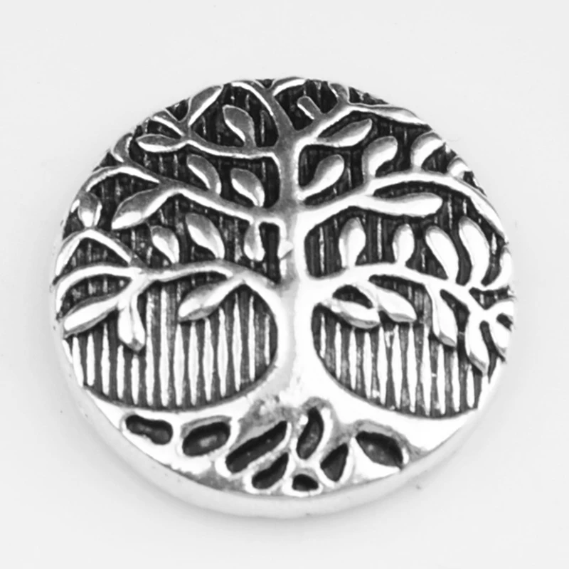XH8432 Дерево жизни смайлик Подсолнух кристалл Металл 18 мм Кнопка DIY браслет - Окраска металла: Metal  Snap button