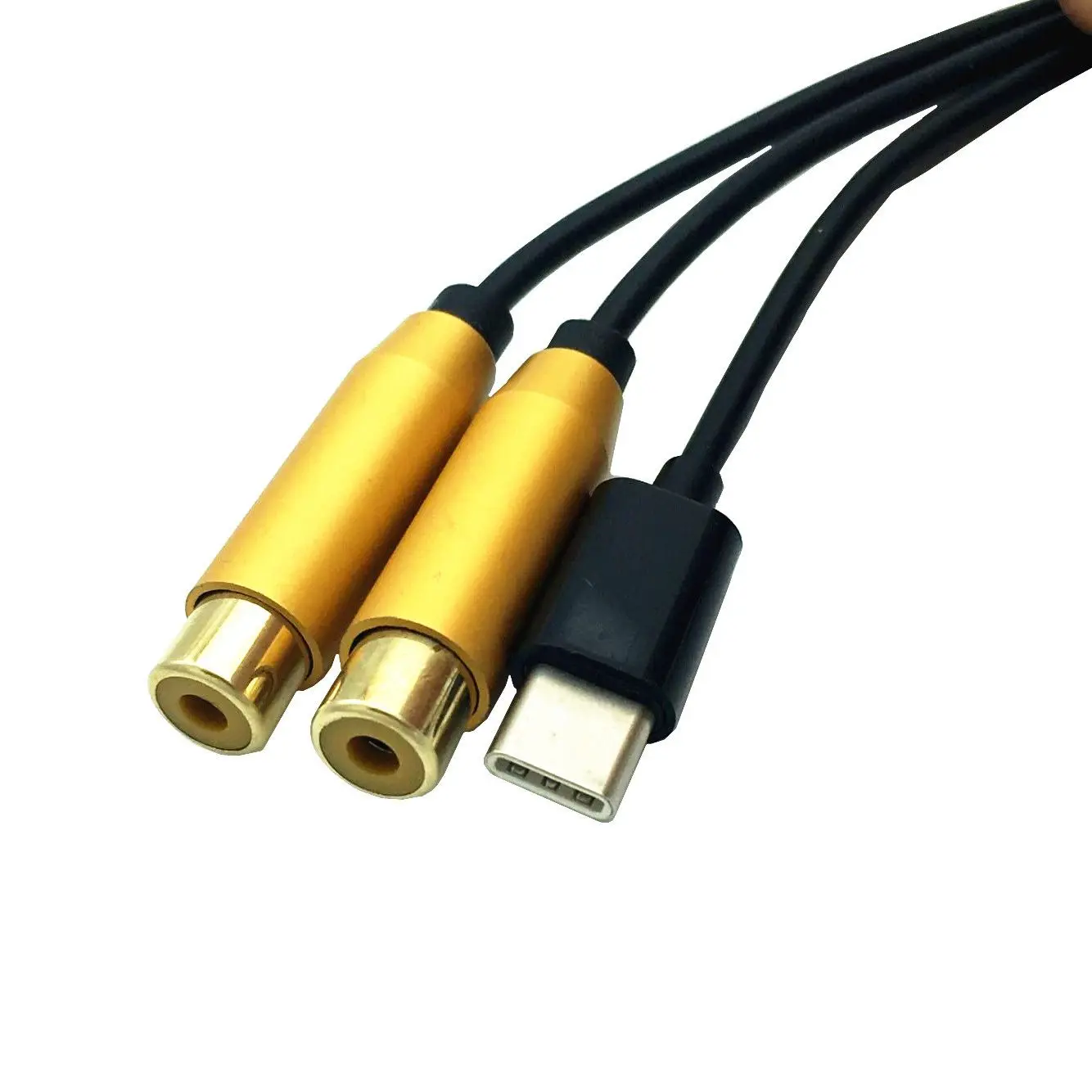 2.6FT 80 см usb type C Мужской Двойной Женский RCA стерео аудио Y сплиттер кабель адаптер