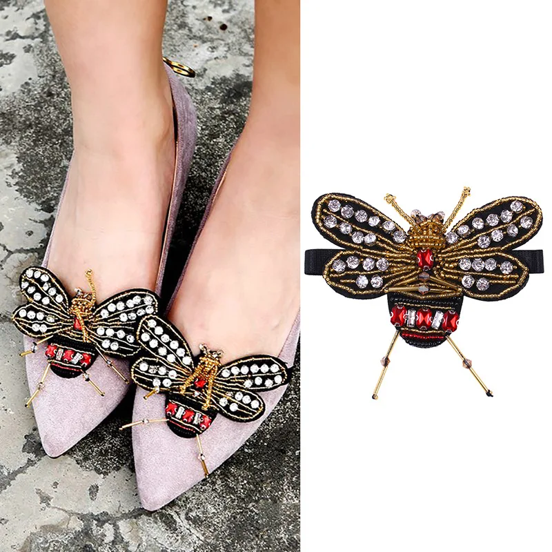 High Quality 1 Pair Rhinestone Bee Crystal for Heels Shoes Manual DIY Shoe Decorations Wedding Party Accessories | Обувь