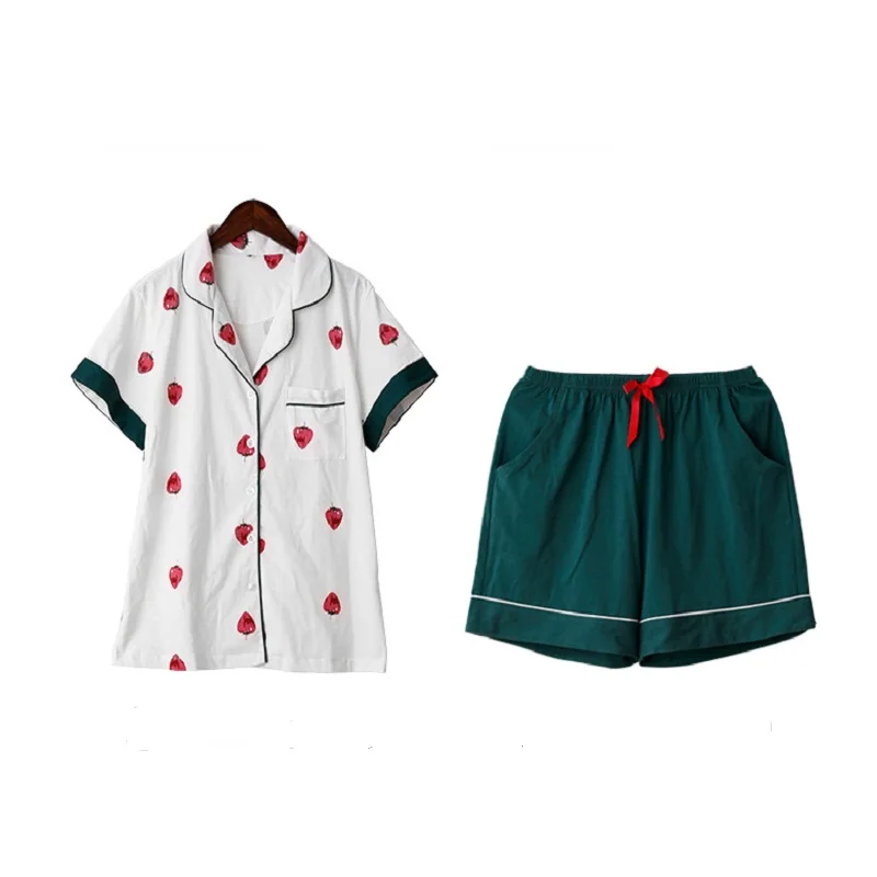 SEVEN20 легко пикантные зеленый клубника натуральный хлопок новый одежда для отдыха