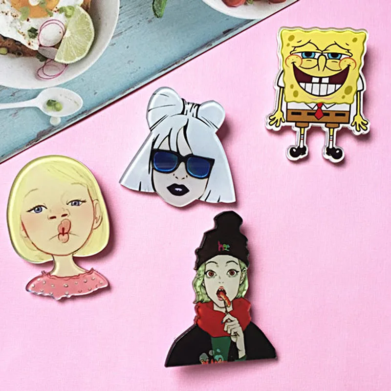 1 предмет Harajuku Стиль акрил Булавки знак для иконы мультфильмов Костюмы и Рюкзак