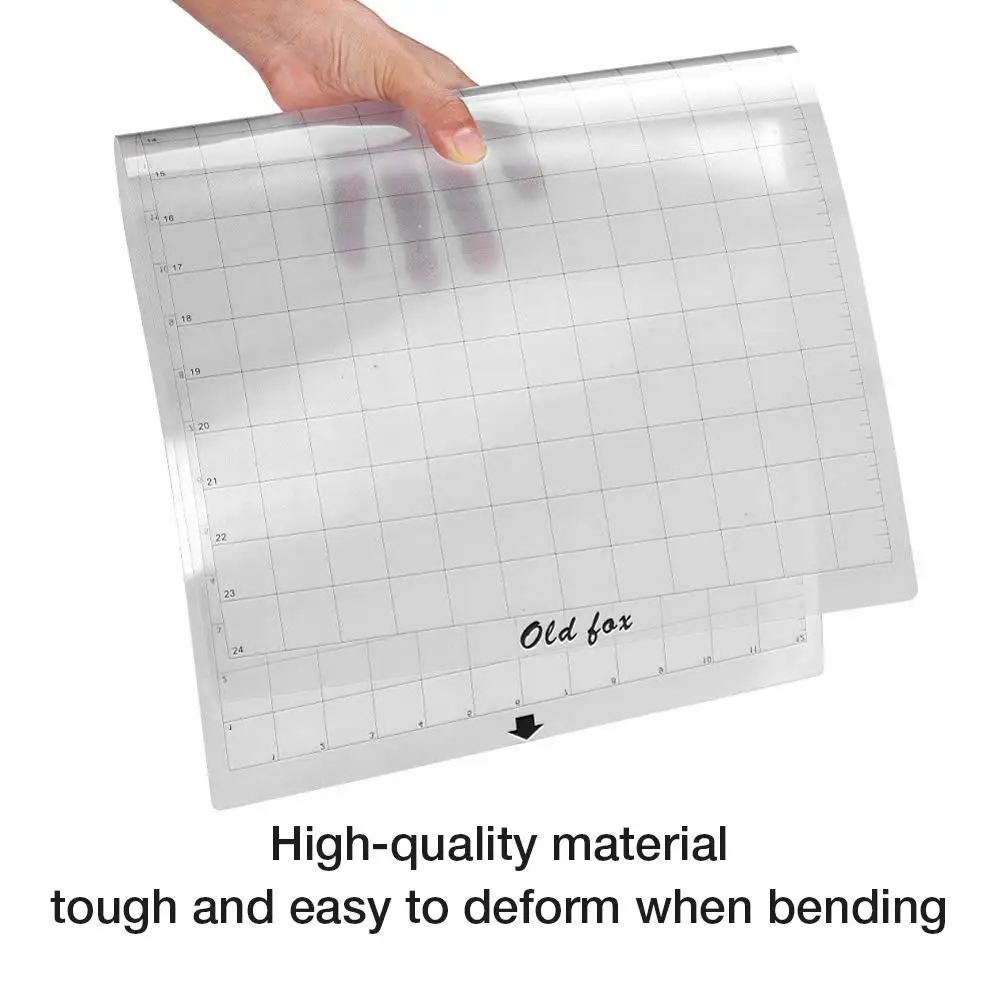 

3PCS Replacement Cutting Mat Transparent Adhesive Mat Pad With Measuring Grid 12 By 12-Inch For Silhouette Plotter Machine