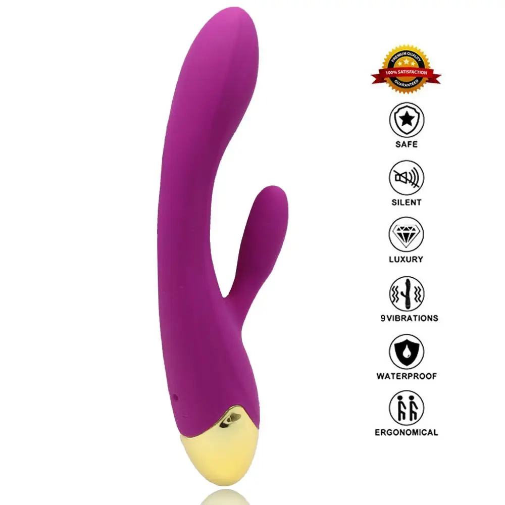 G spot фаллоимитатор Кролик вибратор массажер двойной вибрации Водонепроницаемый