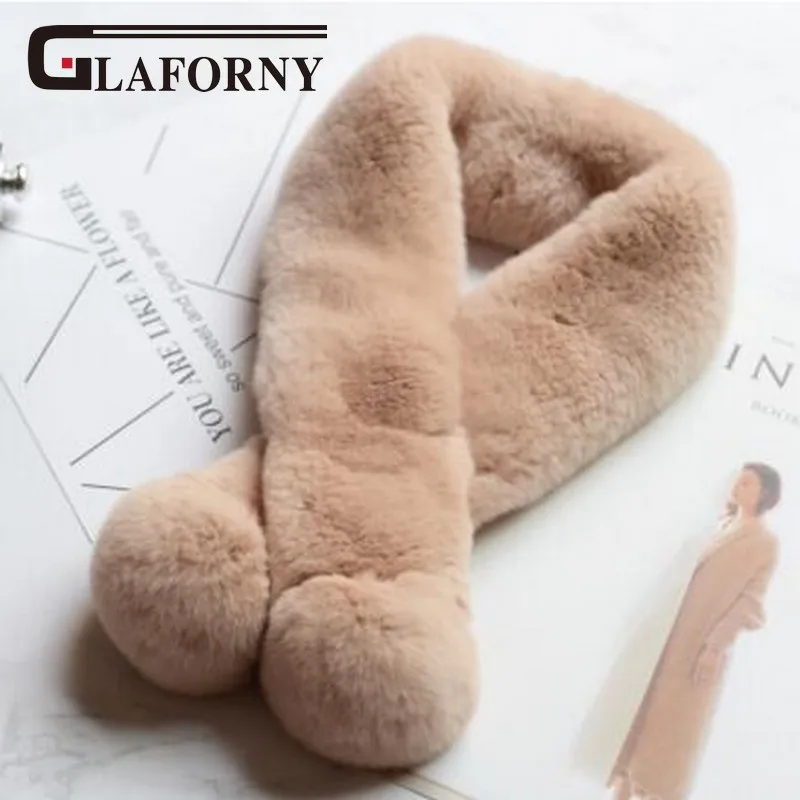Glaforny 2018 Новый корейский стиль шарф из меха кролика рекс Пелт мех высокое качество