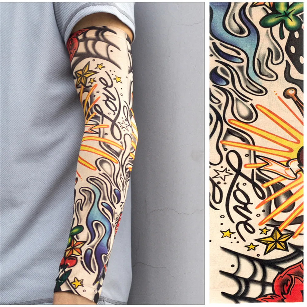 Arm Sleeves Sports Breathable Tattoo cover Cycling elastic protection Printed UV Protection Sun Protect Outdoor Warmers 1PCS |