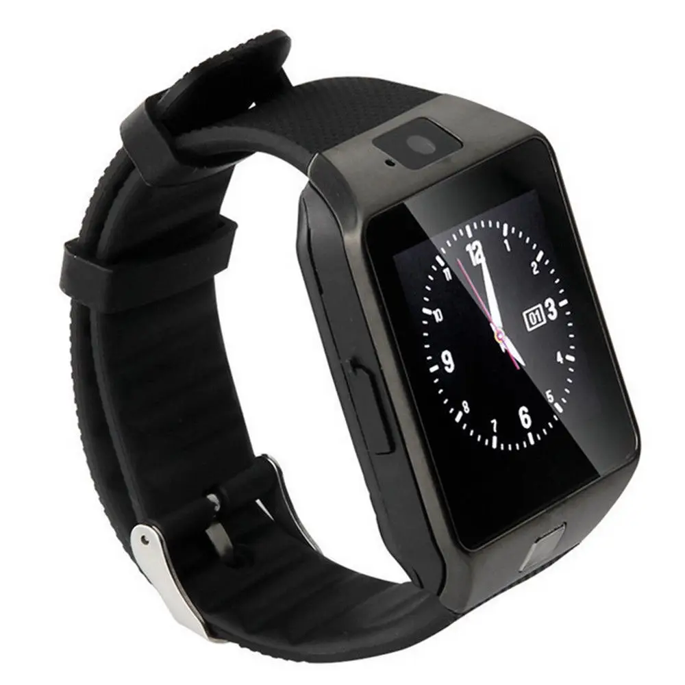 DZ09 Смарт-часы, мобильный телефонный звонок Bluetooth SmartWatch SIM TF камера Шагомер Спорт фитнес-трекер для iPhone Android - Цвет: Черный