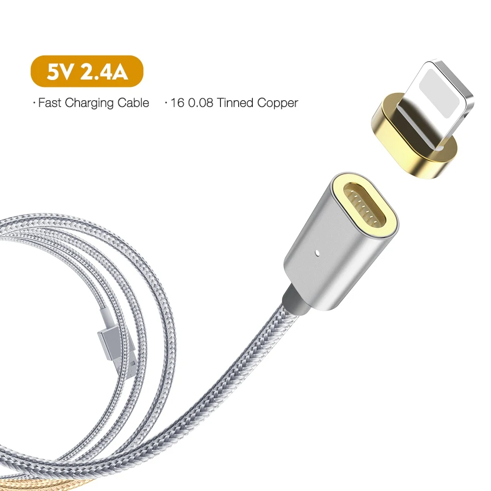 Магнитный usb-кабель FLOVEME для iPhone X, 8, 7 Plus, быстрое зарядное устройство для Micro USB type-C, Android, магнитный светодиодный кабель с датой