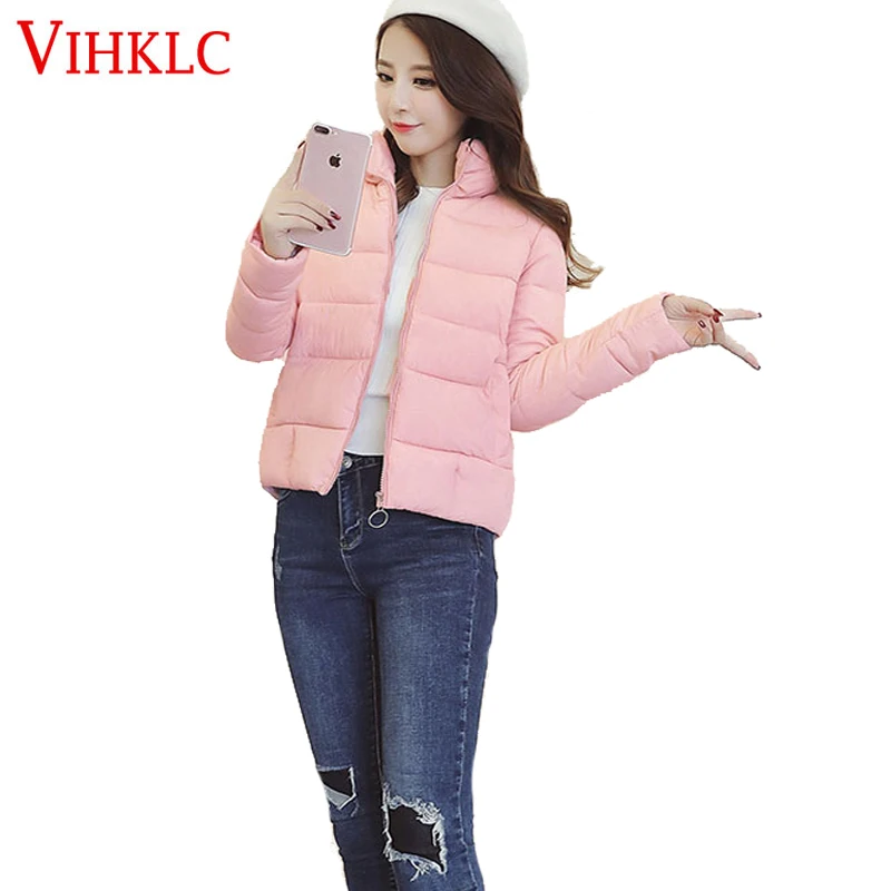 Зимнее Новое тонкое короткое пальто куртка зимняя двубортная Женская хлопковая