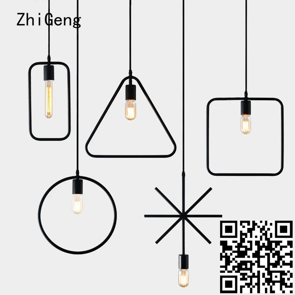 ZhiGeng E27 кухонный кулон промышленный многоугольник магазин одежды американская