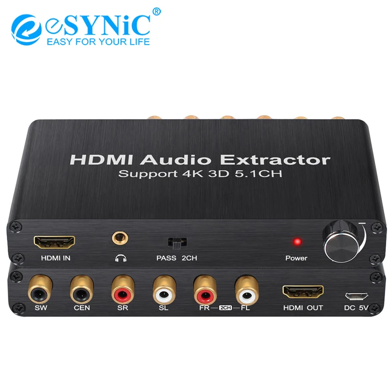 4K HDMI аудио экстрактор к + SPDIF 5.1CH RCA 3 5 мм стерео наушники для Blu Ray DVD плеер PS3 PS4 ЦАП