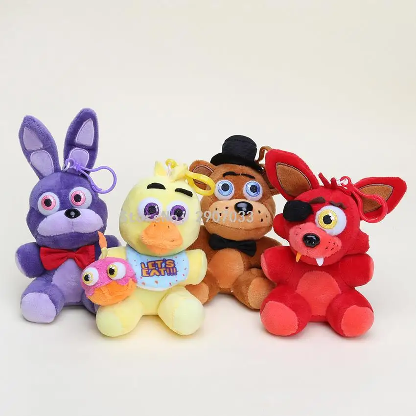 14 см Five Nights at Freddy FNAF кошмар Фредди фазмедведь лиса медведь Бонни Mangle Chica игрушки плюшевые подвески, брелоки куклы